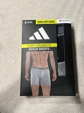 adidas Performance Boxer Briefs 4 Pack Medium Quick-Dry Black Onix