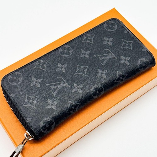 Louis Vuitton Monogram Eclipse Vertical Wallet Black Zippy