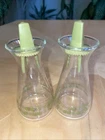 Vintage Pyrex Corelle Spring Blossom Crazy Daisy Green Salt & Pepper Shakers Set