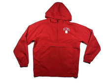 NC STATE WOLFPACK Red COLLEGE WINDBREAKER JACKET Track Gym Fan Coat YOUTH XL