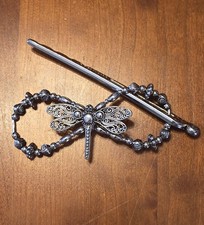 Medium Filigree Dragonfly Lilla Rose Flexi Clip with silver beads