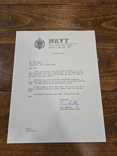 DAVE  SMALLEY  Navy Basketball Coach  Signed 1975  Personal Letter