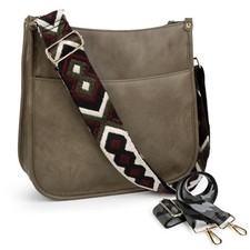 Vegan Leather Crossbody Fashion Shoulder Bag Purse with B6-forest Green