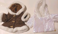 BUILD-A-BEAR Brown Arctic Eskimo White Iridescent Faux Fur Trimmed Coats