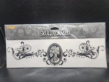 Spirit Halloween Skull Camo Temporary Tattoo Accessory Biker Prisoner NWT
