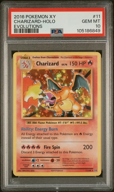 2016 POKEMON XY EVOLUTIONS #11 CHARIZARD-HOLO PSA 10