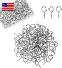 Eye Screws, 100Pcs 1 Inches Screw Eyes Hooks, 304 Heavy Duty Stainless Steel Scr