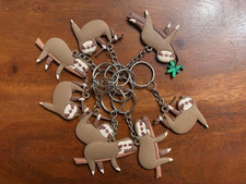 8 Sloth Keychain LOT Various Poses