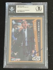 Jerry Sloan Signed 1992-93 Fleer #226 BAS Beckett Autographed Card