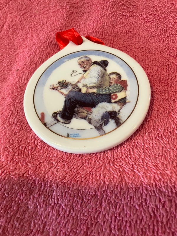 NORMAN ROCKWELL Holiday Ornament 1997 JC Penny "Gramps at the Reins"