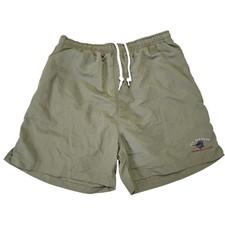 Vintage Joe Marlin Swim Trunks Men Large Olive Green Nylon Fishing Shorts