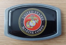 Belt Buckle UNITED STATES MARINE CORPS, size 9.8x6.3 cm/ 3.9 x 2.5 in, used, USA