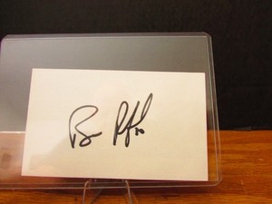 BOSTON BRUINS, GOALIE   BILL RANDFORD AUTOGRAPH INDEX CARD [ NO COA ]