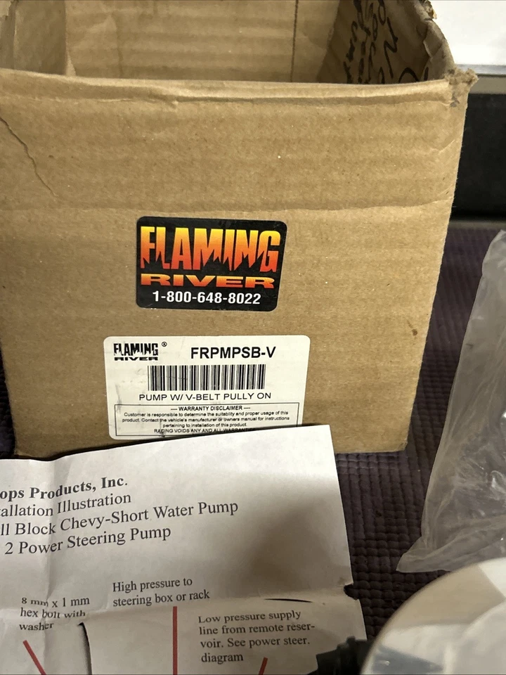 Насос гидроусилителя руля переменного давления Flaming River FRPMPSB-V Tri 5 Fitment Brkt - Изображение 3 из 4