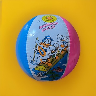 Disney Donald Duck Wasserball Aufblasbar 80er alt Strandball Intex The Wet Set