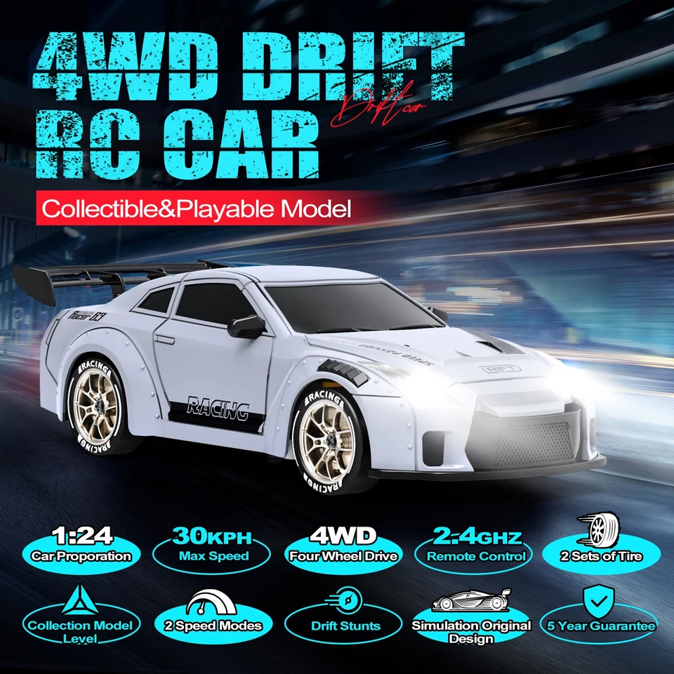 Mini Racing Car 2.4G RC Drift Car 1/24 4WD With Remote Control Car High Speed - Image 3 of 4