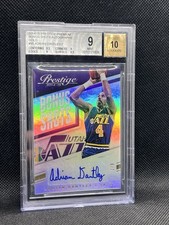 2014 Prestige Bonus Shots AUTO BGS 9 MINT 10 AUTO Adrian Dantley #6/7 GOLD