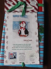QUICK EASY CRAFT SEW FABRIC PANEL CHILLY THE PENGUIN 13" X 20" STUFFED TOY DECOR