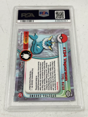 2000 Topps Chrome Pokemon TV Vaporeon Spectra Refractor #134 PSA