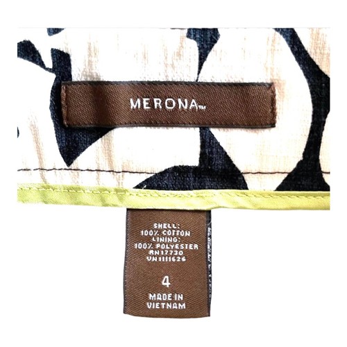 MERONA Women's A-Line Mini Skirt Floral Pattern In Black & White Size 4 NEW - Picture 4 of 6