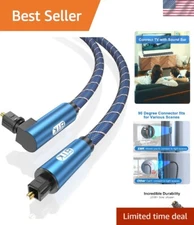 360 Degree Rotating Optical Audio Cable - 5ft for Sound Bars and Gaming Consoles