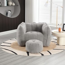 Grey colored high elastic foam bean bag chair comfortable square lazy sofa