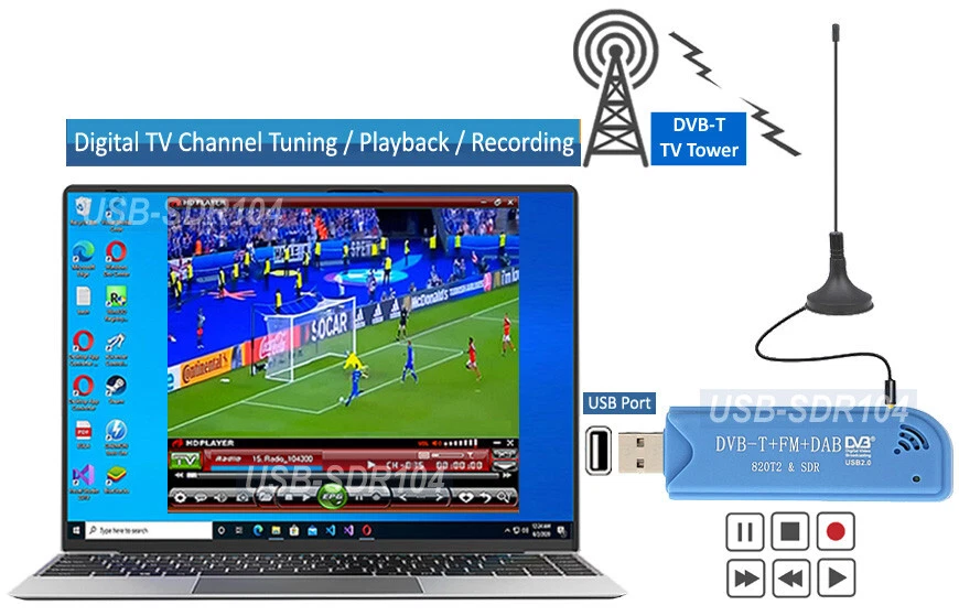 USB Digital TV Tuner with FM Radio and DAB Receiver for Windows PC - Image 3 of 4