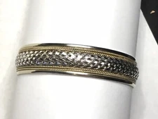 Vintage Braided Cuff Bracelet 925 Sterling Silver Signed FAS Basket Weave