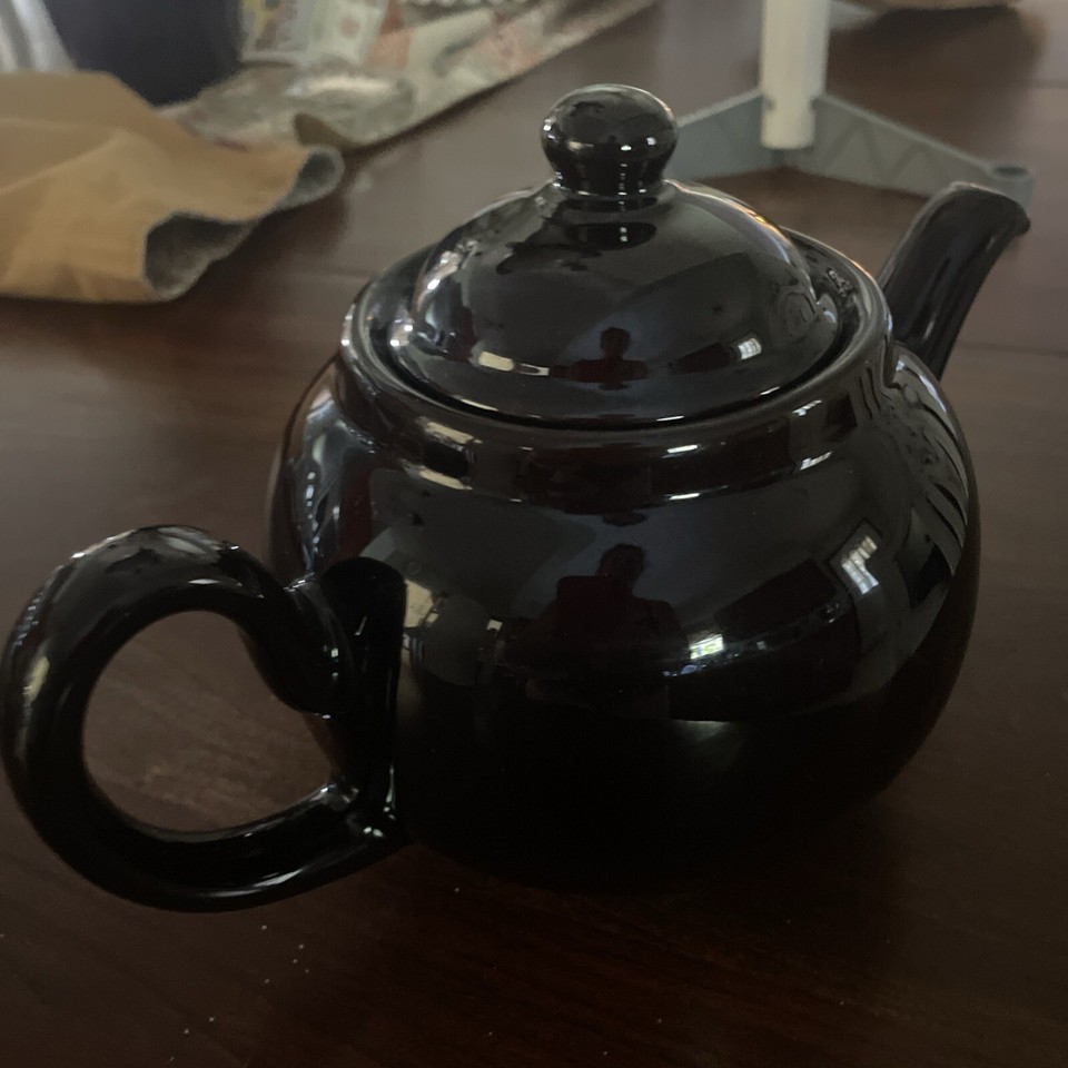Pristine England Teapot Dark Brown Betty Globe w Lid Vtg Pottery Stoneware 6 Cup eBay