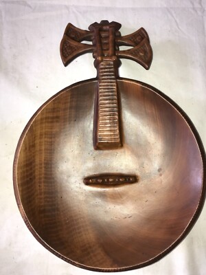 1950's LANE&Co Van Nuys CA USA Brown BANJO Guitar MANDOLIN Lute 3D ASHTRAY 13'' L