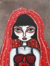 NEEDLEPOINT'S Canvas 14 or 18 count Big Eye Girl, Gothic, Wedding