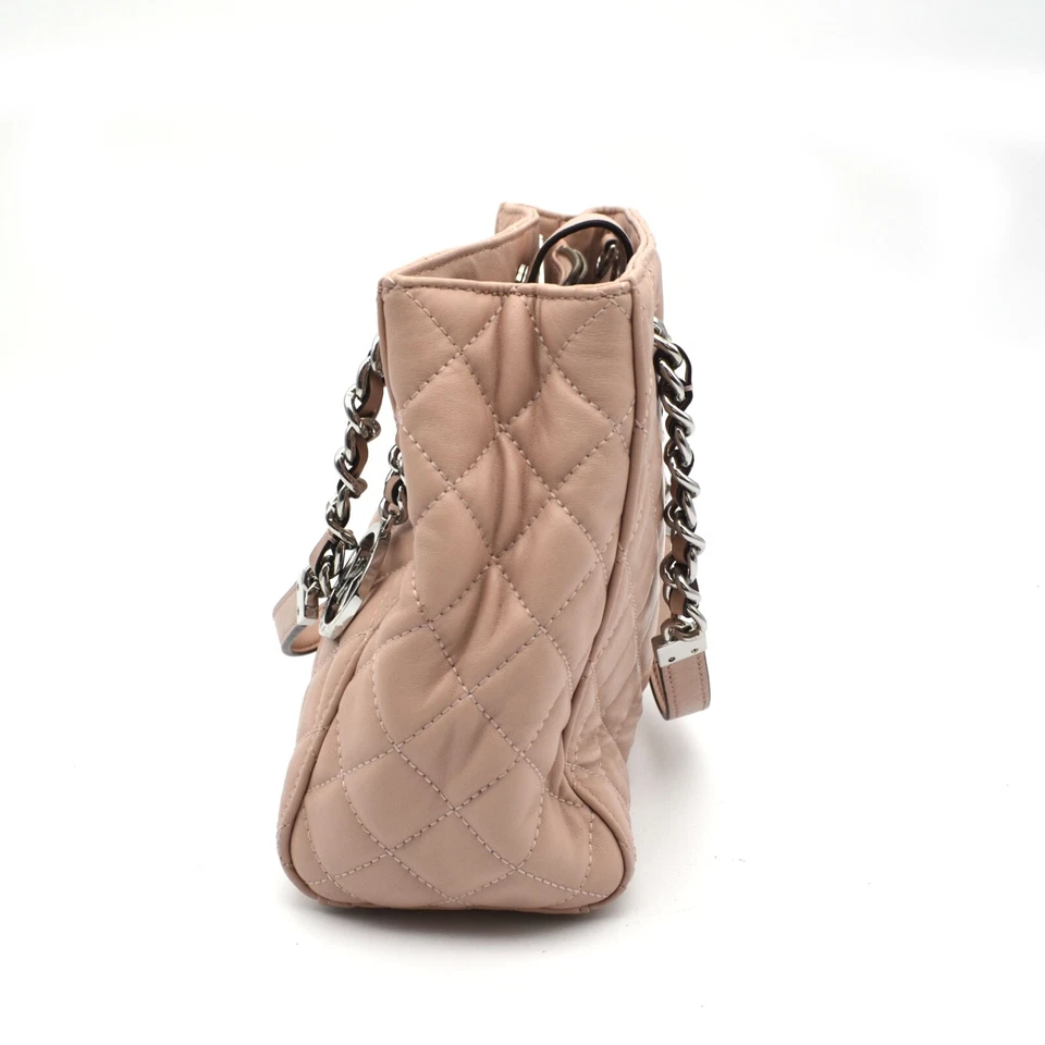 Michael Kors Susannah Quilted Ballet Leather Cream Beige Small Tote Satchel Bag  - image 3 of 4