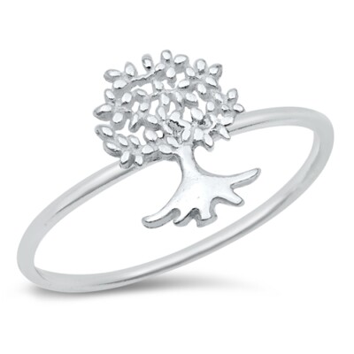Mini Tree of Life Women 925 Sterling Silver Band Ring Sizes 3-10 NEW | eBay