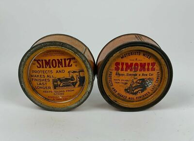 #ad #ad 2 different Antique Simoniz Automobile car wax tins 1930#x27;s $125.00
