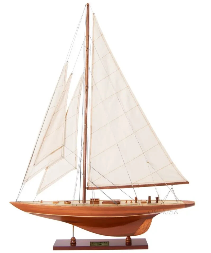 Enterprise 1930 America's Cup Yacht J Class Boat Wooden Model 25