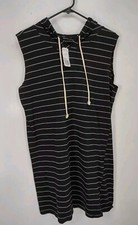 NWT Forever 21 Sleeveless Dress Size S Cotton Hooded Pullover Knee Length 