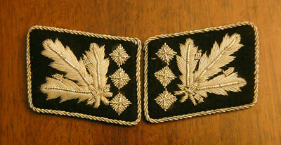 GERMAN ELITE GUARD COLONEL GENERAL OBERSTGRUPPENFUEHRER COLLAR TABS IN  BULLION
