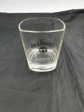 JACK DANIELS OLD NO.7 BRAND SQUARE WHISKEY GLASS TUMBLER THICK IMPRESSED BASE 