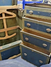 Antique Wonderrobe Steamer Trunk Wardrobe Chest early 1900's vulcanized fibre