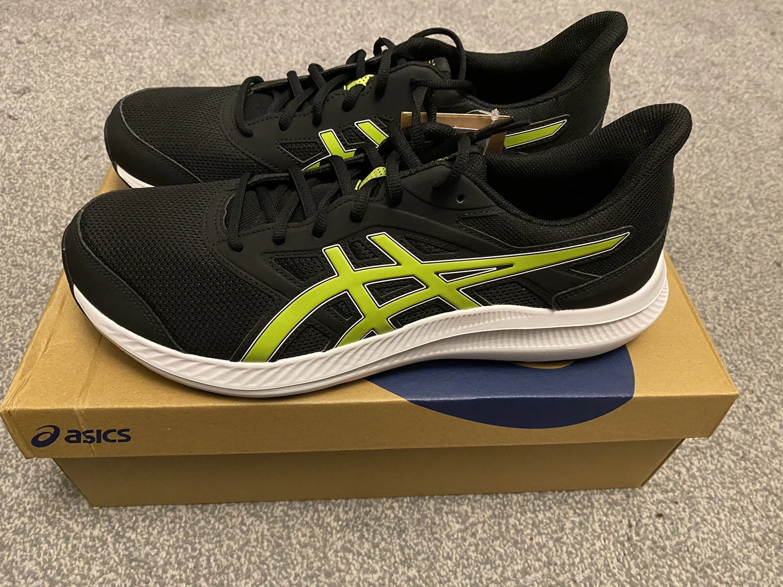 UK 10 Scarpe da ginnastica da corsa ASICS Jolt 4 da uomo colore nero lime