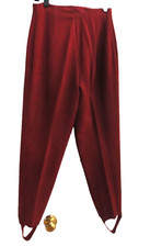 Vintage 1970's French Stretch Velvet Pants w/ Stirrups Small Waist 26in Hips38in