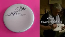 CARL PALMER ASIA EMERSON LAKE  PALMER SIGNED AUTOGRAPHED DRUMHEAD *EXACT PROOF* 