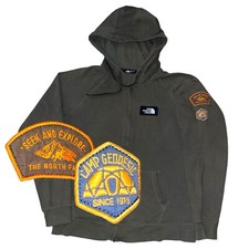 THE NORTH FACE Full Zip Up Hoodie Jacket Large Patches Camp Geddesic Patch RARE