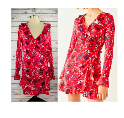 urban outfitters floral wrap dress