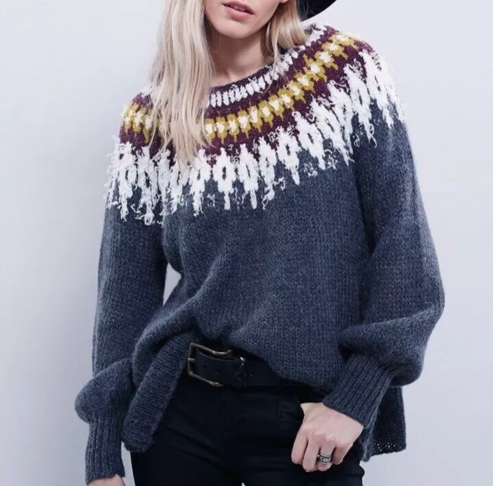 Free people fair isle sweater sale