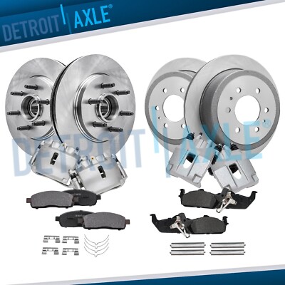 RWD Front Rear Brake Rotors Caliper Brake Pads for Ford F-150 Lincoln Mark LT