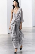 NEW ZARA 2024 GREY MULTIWAY GEORGETTE DRESS SIZE M REF:5344/805