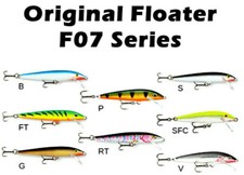 NIB Rapala Original Floating F07 Series Salmon Trout Pike Bass Trolling Lures