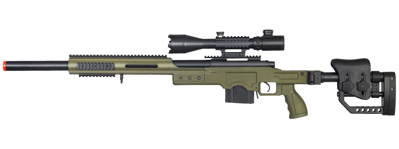 Well Mb4410Ga2 Bolt Action Rifle W/Illuminated Scope (Color: Od Green) Airsoft G
