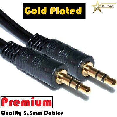 0.3m Short 3.5mm Jack to Jack Aux Cable STEREO Audio Auxiliary Lead PC Car GOLD